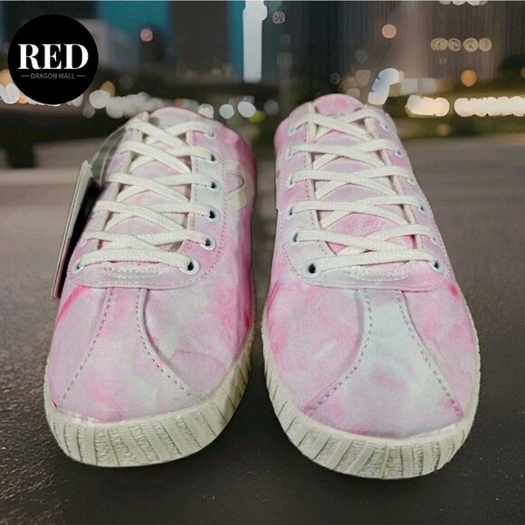 Tretorn Lace up Sneaker Mules Easy Nylite Canvas Pink White Dye - Women's Size 9 - Picture 6 of 15